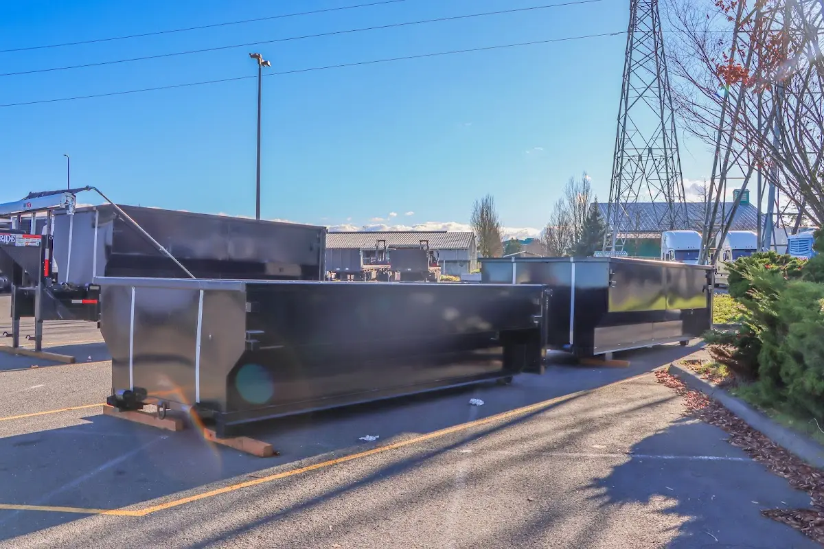 Roll-off dumpster ready for waste disposal at job site for Residential Dumpster Rental in Dexter
